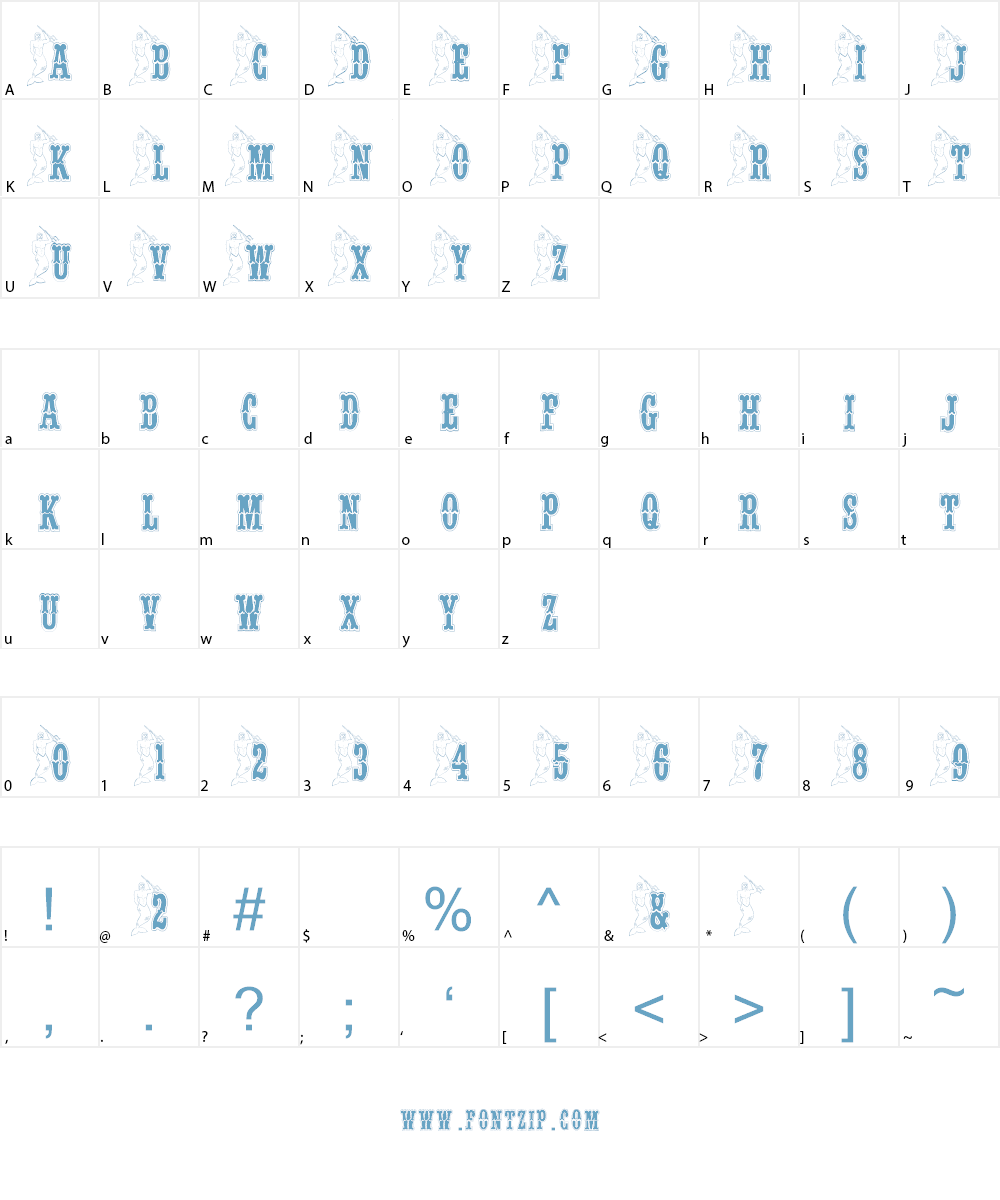 BJF Merman Font Character